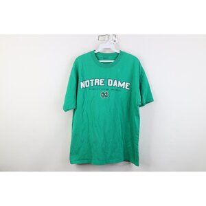 Vintage 90s Y2K Mens Large Distressed Notre Dame University Short Sleeve T-Shirt